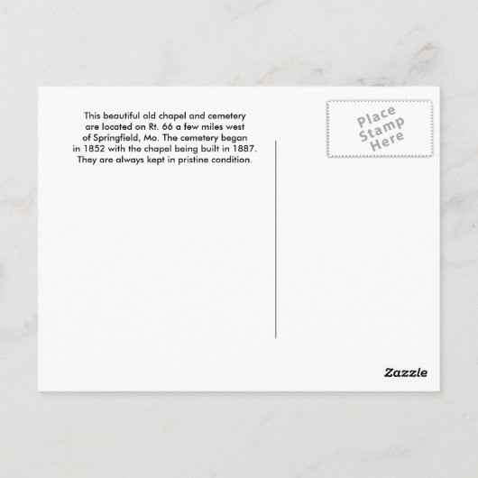Yeakley Chapel & Capartary on Route 66 ポストカード (裏面)
