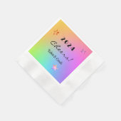 YEARの編集、グラデーションレインボーパーティーカクテルナプキン 縁ありカクテルナプキン (角)