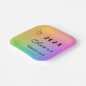 YEARの編集、応援グラデーション虹7インチ正方形 ペーパープレート (傾斜あり)