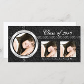 Year~の熱く黒い発表の写真カード 案内状 (正面/裏面)