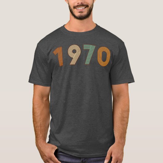Year 1970 Long Live the 70s retro colors Tシャツ (正面)