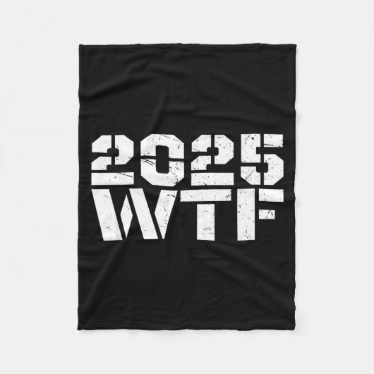 Year 2025 Starts With W-t-f 123 Funny New Year Quo フリースブランケット (正面)
