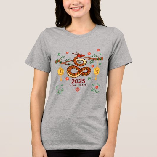 Year 2025 Wood Snake. Chinese horoscope  トライブレンドＴシャツ (正面)