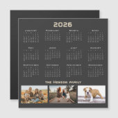 Year 2026 Calendar 3 Family Photo Collage  (正面/裏面)