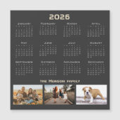 Year 2026 Calendar 3 Family Photo Collage  (正面)