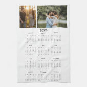 Year 2026 Custom Photo Calendar キッチンタオル (縦)
