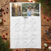 Year 2026 Custom Photo Calendar キッチンタオル
