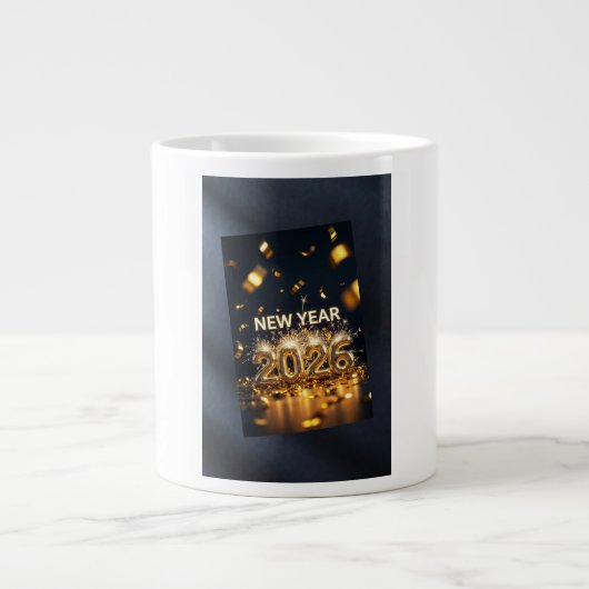 Year 2026 – Fresh Start Greet Specialty Mug ジャンボコーヒーマグカップ (正面)
