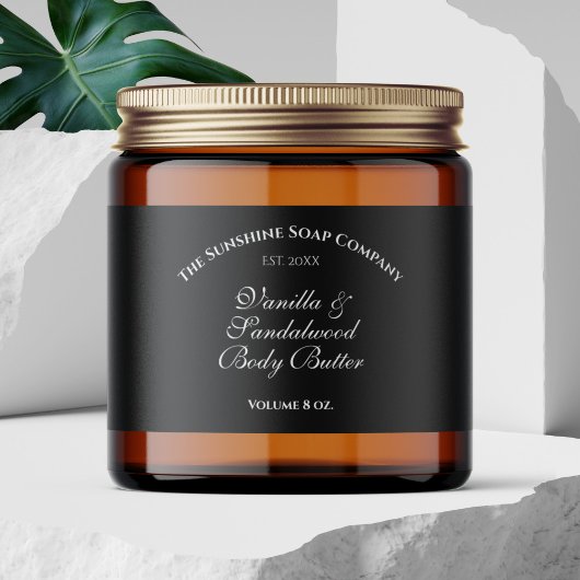 Year Established Black Body Butter Jar Label ペットボトルラベル