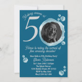 Year Fifty Water Bubbles Birthday Party Invitation 招待状 (正面)