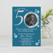 Year Fifty Water Bubbles Birthday Party Invitation 招待状 (スタンド正面)