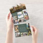 Year in Moments家族の写真コラージクリスマス オールインワン招待状 (切り取り部)