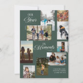 Year in Moments家族の写真コラージクリスマス シーズンカード (正面)