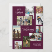 Year in Moments家族の写真コラージクリスマス シーズンカード (正面)