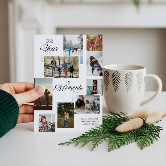 Year in Moments家族の写真コラージクリスマス シーズンカード