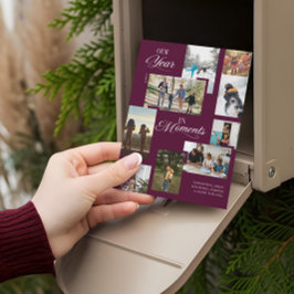 Year in Moments家族の写真コラージクリスマス シーズンカード