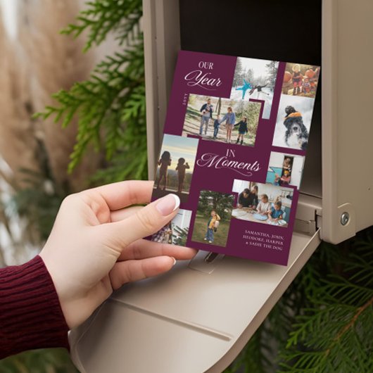 Year in Moments家族の写真コラージクリスマス シーズンカード