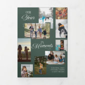 Year in Moments家族の写真コラージクリスマス 三つ折りクリスマスカード (カバー)