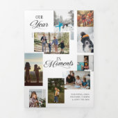 Year in Moments家族の写真コラージクリスマス 三つ折りクリスマスカード (カバー)