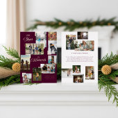 Year in Moments家族の写真コラージクリスマス 箔シーズンカード