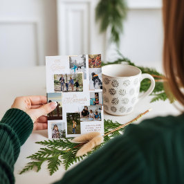 Year in Moments家族の写真コラージクリスマス 箔シーズンカード