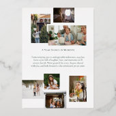 Year in Moments家族の写真コラージクリスマス 箔シーズンカード (裏面)