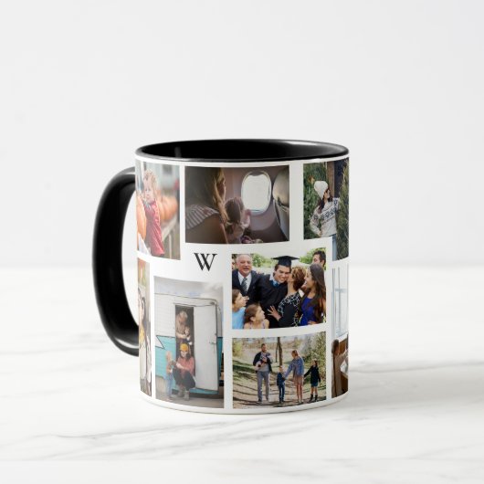 Year in Moments家族の写真コラージュ記念ギフト マグカップ (正面左)