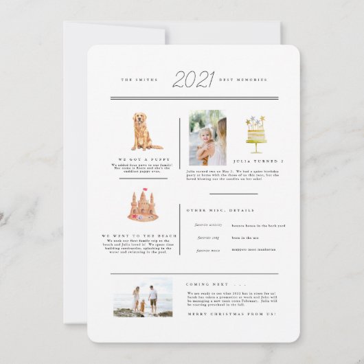 Year in Reviewおもしろいファクトファミリエディション赤 招待状 (裏面)