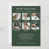 Year In Reviewグリーンフォトコラージホリデーカード シーズンカード (正面)