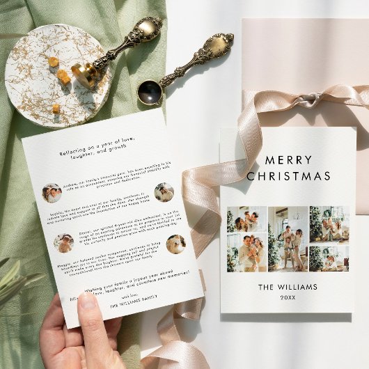 Year In Reviewシックなメリークリスマスフォト数々のー シーズンカード