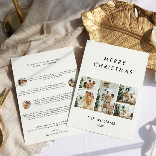 Year In Reviewシックな写真モダンの数々のクリスマス シーズンカード
