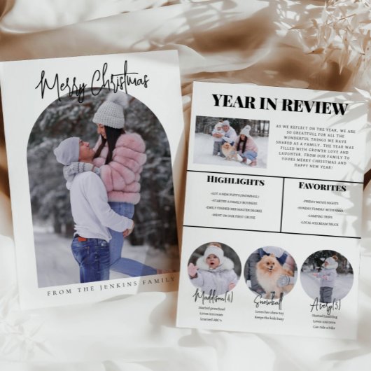 Year In Reviewホリデーフォトアーチ招待状 招待状