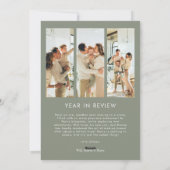 Year In Reviewミニマルハッピーホリデーズラウンドフォト シーズンカード (裏面)