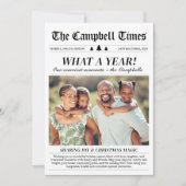 Year in Review家族ニュースレターChristmas Photo シーズンカード (正面)