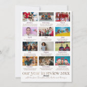 Year In Review植物学リースクリスマス シーズンカード (裏面)