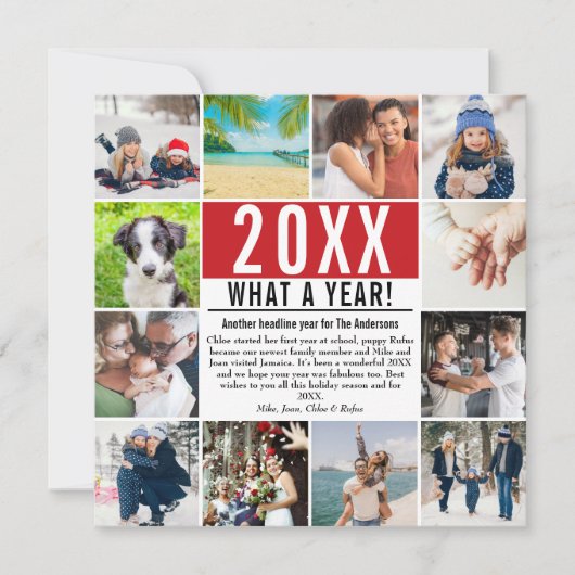 Year In Review 12フォトファミリーニュースWhat A Year シーズンカード (正面)