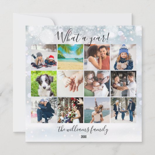 Year In Review 12 Photo What A Year Snowflaks シーズンカード (正面)