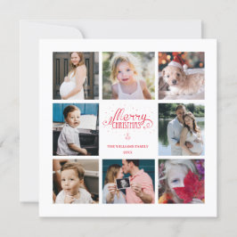 Year in Review 8フォトコラージュホリデーカード 招待状