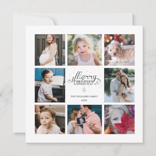 Year in Review 8フォトコラージュホリデーカード 招待状 (正面)