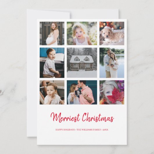 Year in Review 9フォトメリークリスマスカード 招待状 (正面)