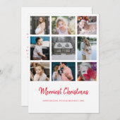 Year in Review 9フォトメリークリスマスカード 招待状 (正面/裏面)