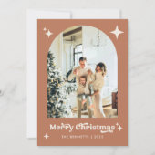 Year In Review Boho Arch Photo Christmas Card シーズンカード (正面)