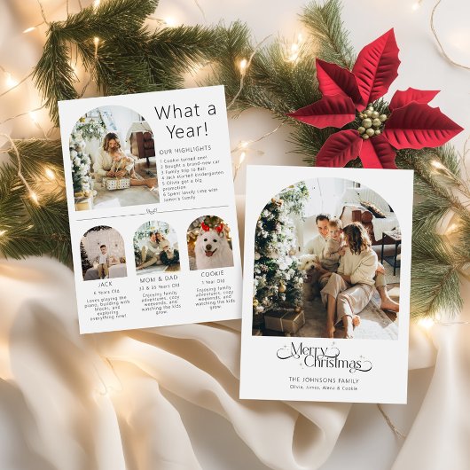 Year in Review Christmas Holiday Card What a Year, シーズンカード