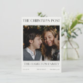 Year In Review Christmas Newspaper家族の写真 シーズンカード (スタンド正面)