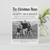 Year In Review Christmas Newspaper家族の写真 シーズンカード (スタンド正面)