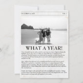 Year In Review Christmas Newspaper家族の写真 シーズンカード (裏面)