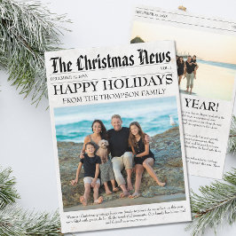 Year In Review Christmas Newspaper家族の写真 シーズンカード