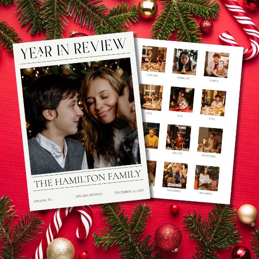 Year In Review Christmas Newspaper 13枚 シーズンカード