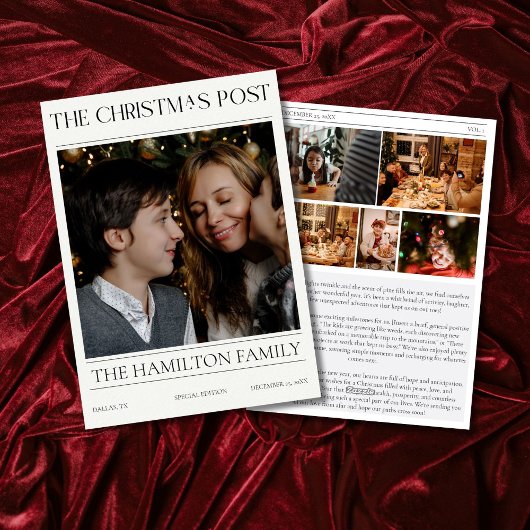 Year In Review Christmas Newspaper 6枚 シーズンカード