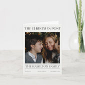 Year In Review Christmas Newspaper 6 Photos Folded カード (正面)